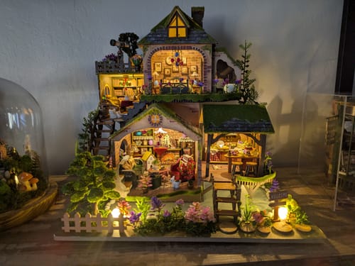 Customer photo review of rokrgeek Enchanted Forest Cottage Miniature House Kit
