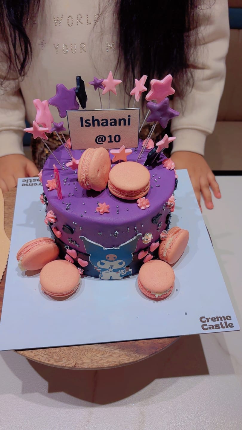 Customer photo review of Kuromi Purple Theme Cake