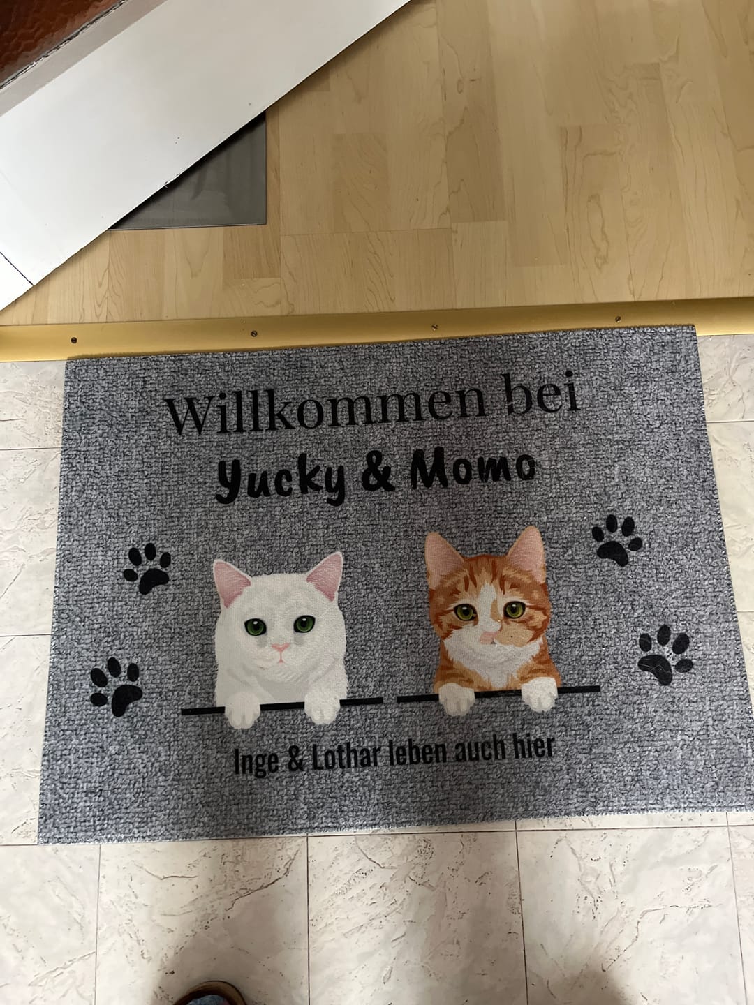 Customer photo review of Willkommen bei - Individuelle Fußmatte