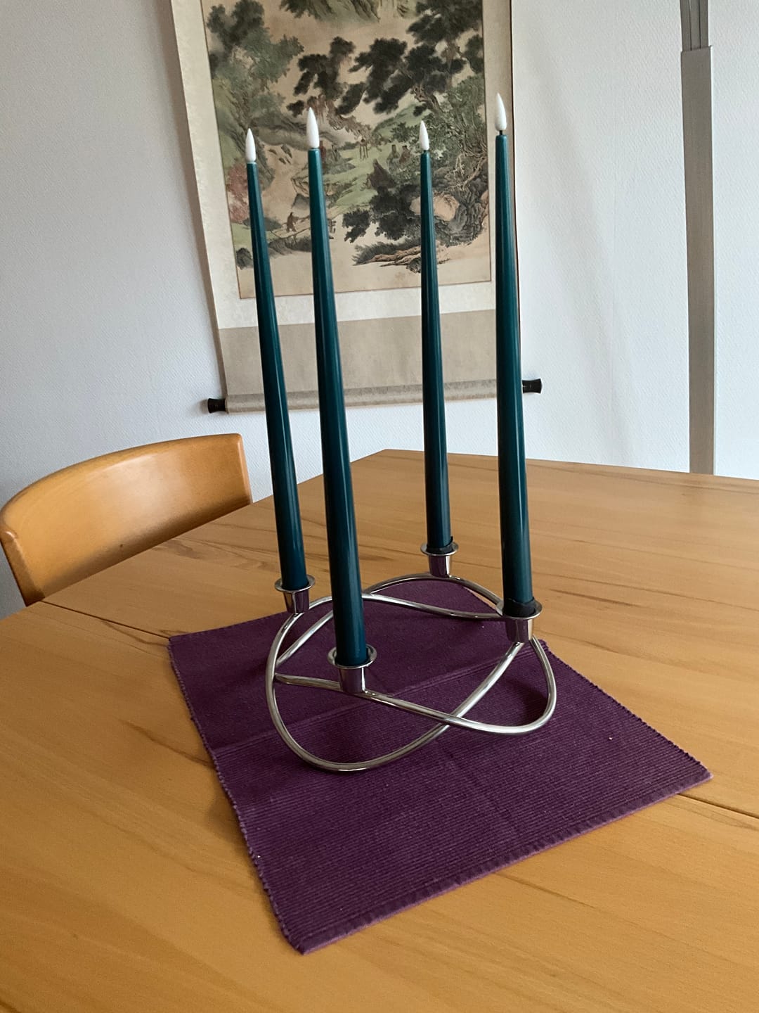 Customer photo review of LED Kertelys med Lak, 2 stk (38 cm) Petroleum