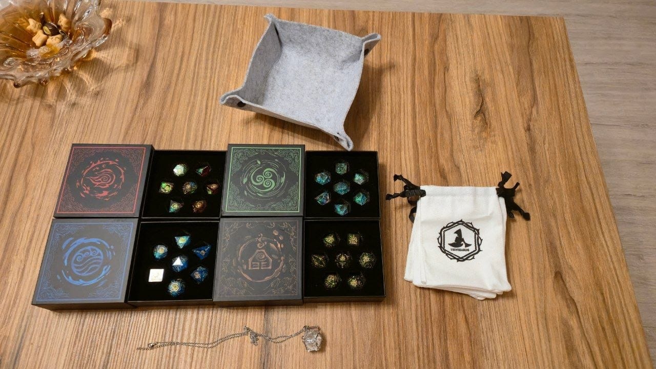 Customer photo review of Water/Fire/Air/Earth Dice Set Collection