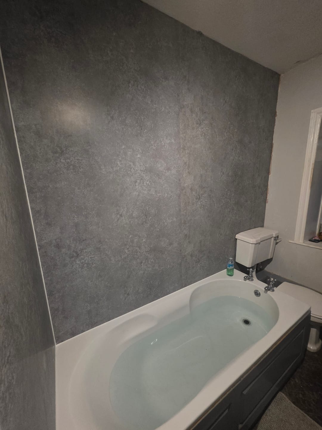 Customer photo review of Premium Grey Concrete Matt Shower Wall Panel – 1M x 2.4M
