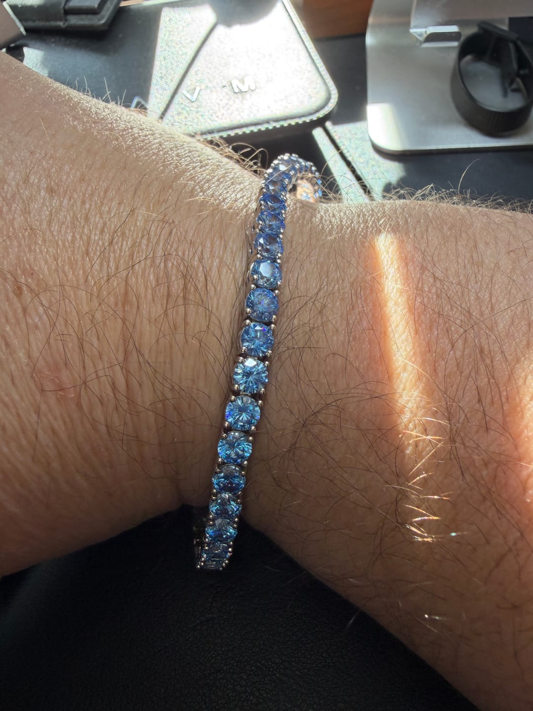 Customer photo review of 5mm Tennis Bracelet - Blue Sapphire