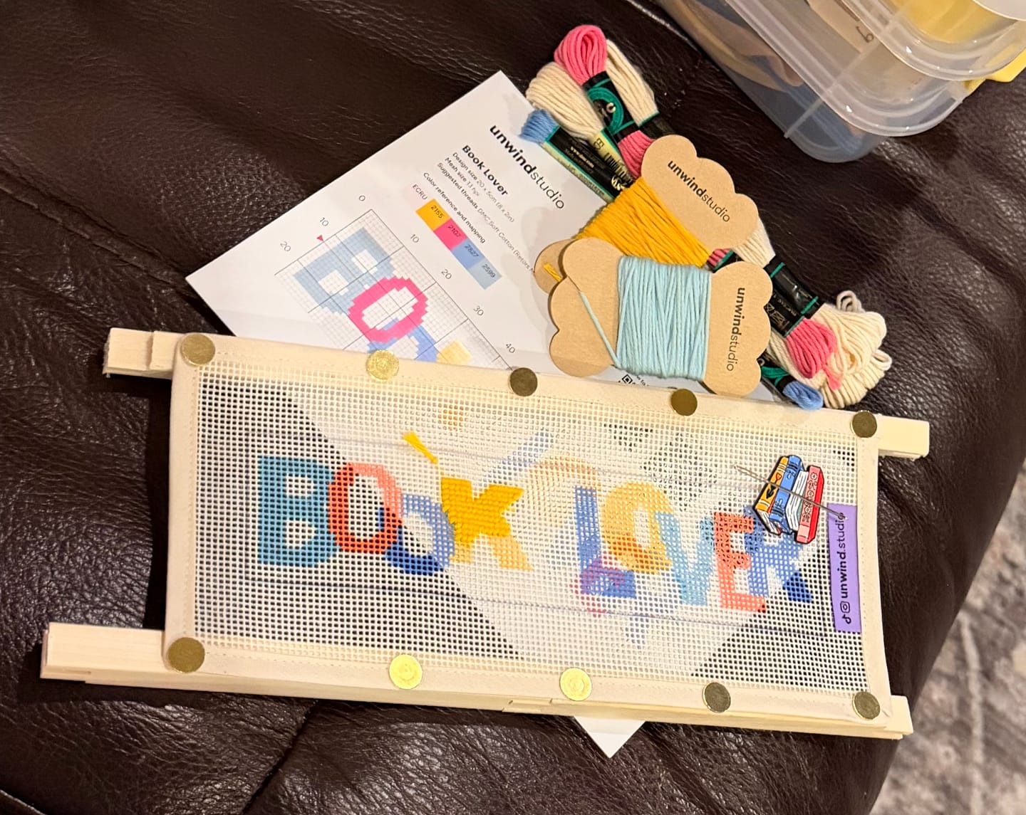 Customer photo review of Book Lover Bookmark Needlepoint Kit x Draper James