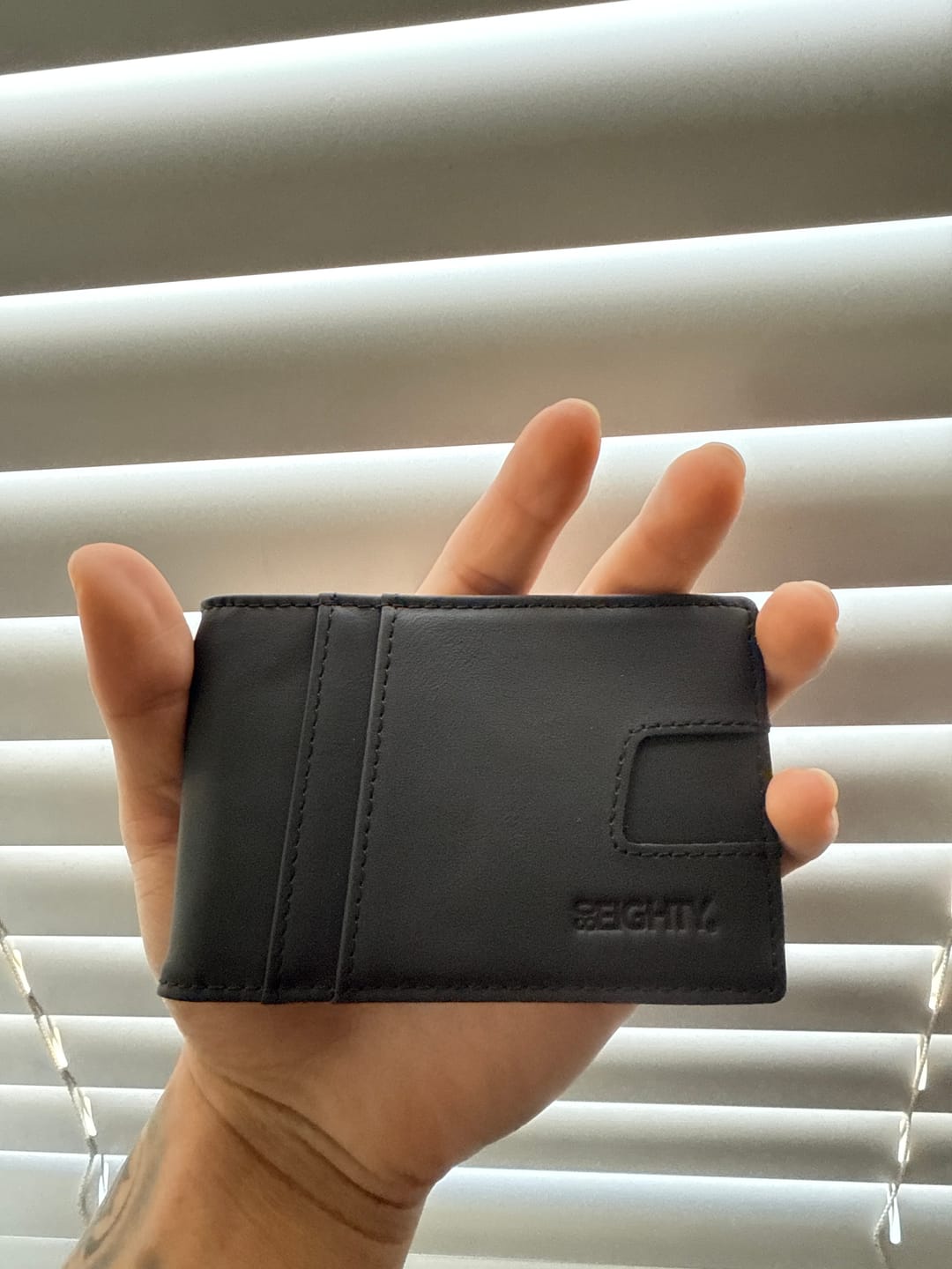 Customer photo review of 80Eighty® Matte Black Leather Wallet