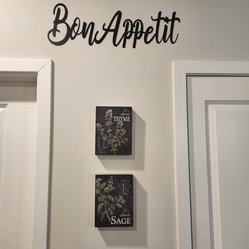 Customer photo review of Bon Appetit Metal Word Sign