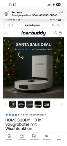 Customer photo review of HOME BUDDY –  3 in 1 Saugroboter mit Wischfunktion