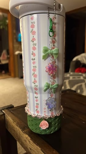 Customer photo review of Slim Mardi Gras Bow Mini Bauble