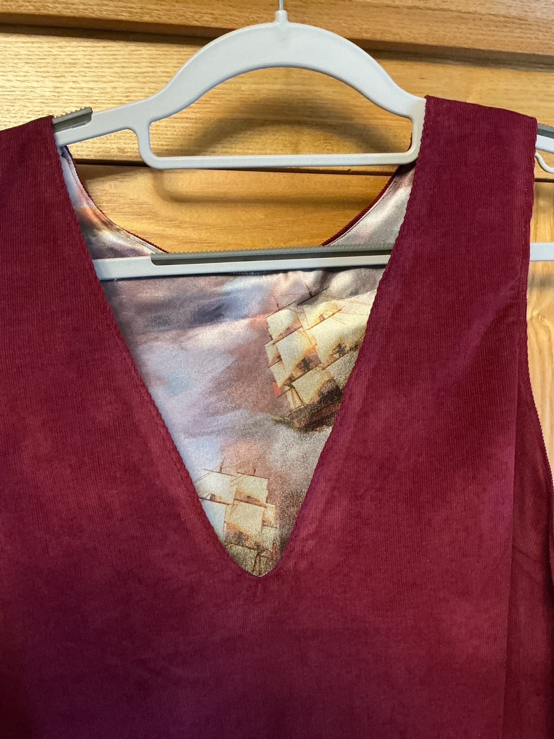 Customer photo review of Sailing Ships Satin Fabric