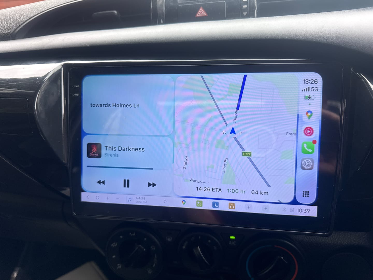 Customer photo review of 10.25" Toyota Hilux 16'- 22' Head Unit Upgrade Kit