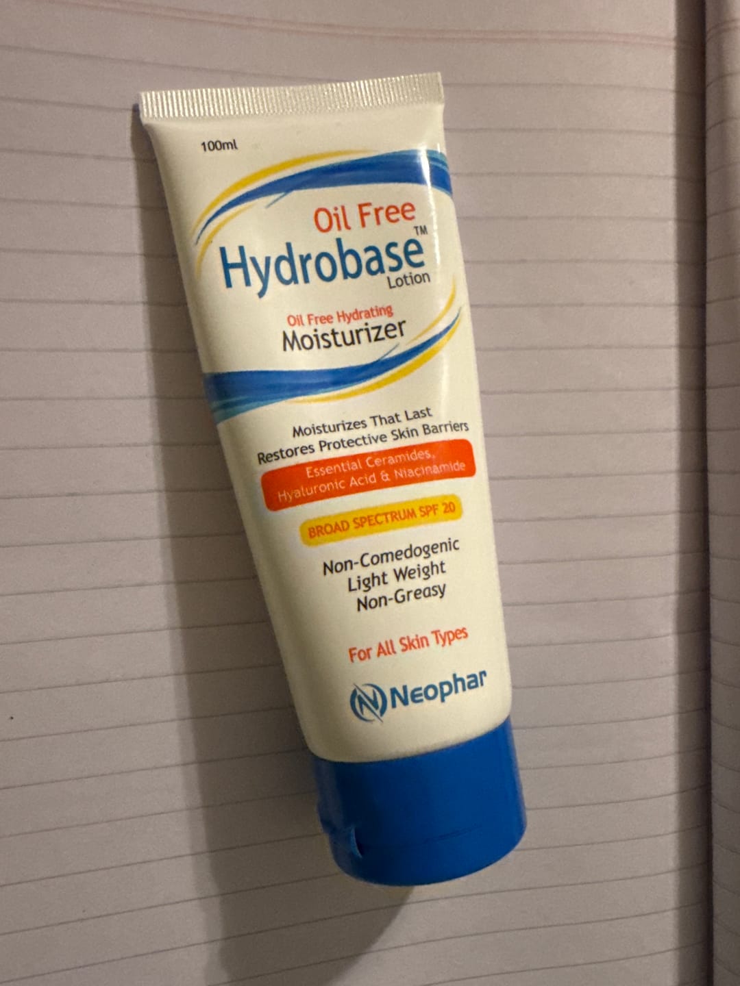 Customer photo review of Hydrobase Oil Free Lotion