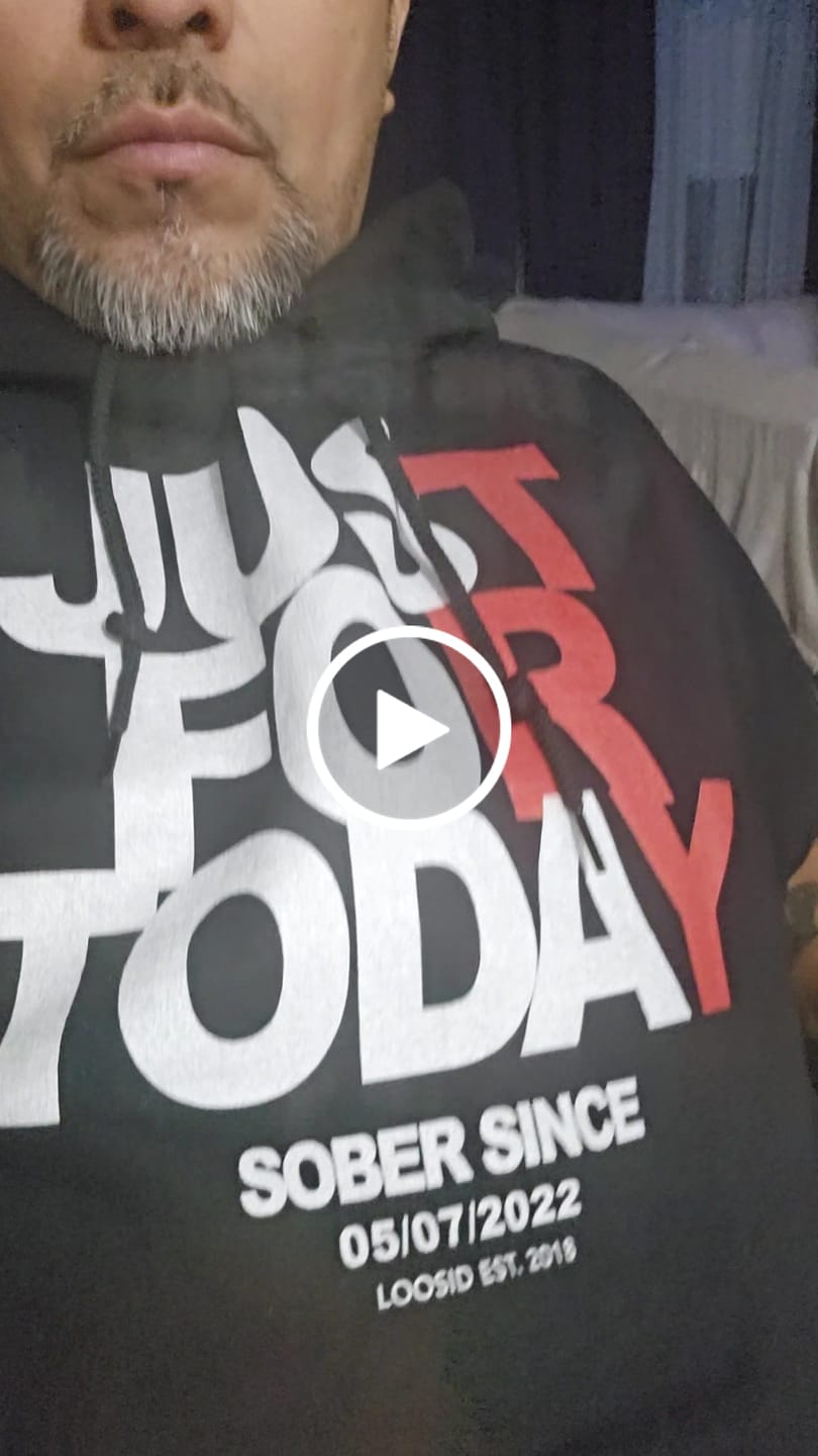 Customer video review of Recovery Hoodie | Just For Today Custom Sobriety Date Unisex Hoodie