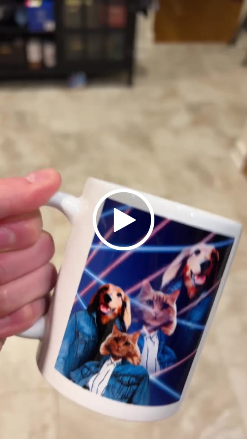 Customer video review of '1980s Lazer Portrait' Personalized 2 Pet Mug