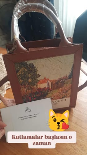 Customer photo review of Van Gogh Landscape Tablo Çanta