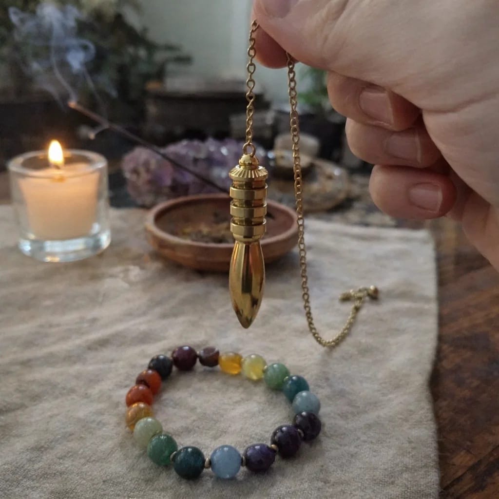 Customer photo review of Premium 100% Pure Brass 4-Plated Heavy Dowsing Pendulum – Reiki Crystal Chakra Healing Dowser By Vastu Mandir