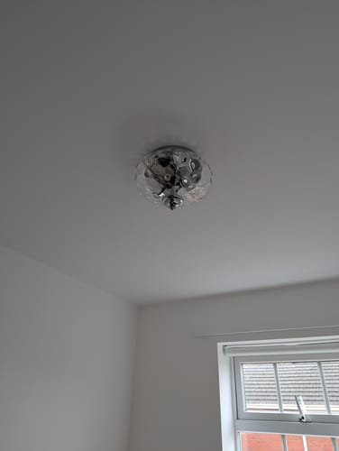 Customer photo review of Hammered Glass Bowl Ceiling Light in Chrome