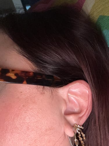 Customer photo review of Petra Stacked Illusion Earrings
