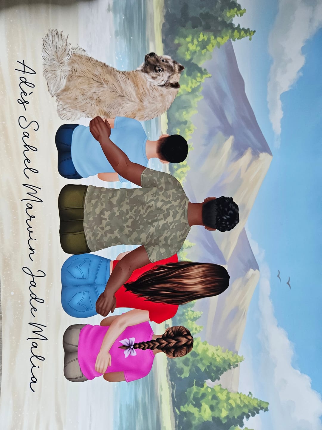 Customer photo review of Affiche Personnalisée - Famille Papa Maman Enfants & Animaux