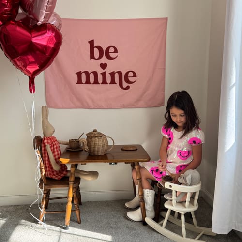 Customer photo review of {Pink} Be Mine Banner