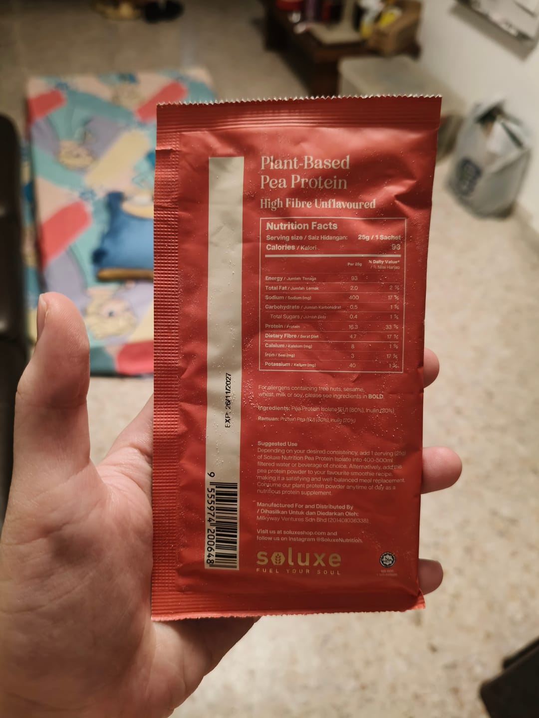 Customer photo review of Sachet Starter Pack - 11 Assorted Flavours