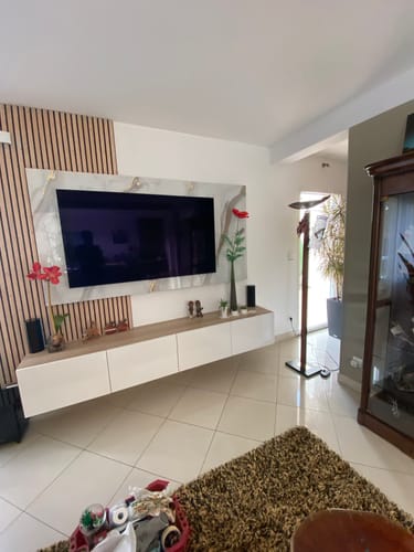 Customer photo review of Panneau Mural PVC Effet Marbre Doré – Étanche et facile à poser