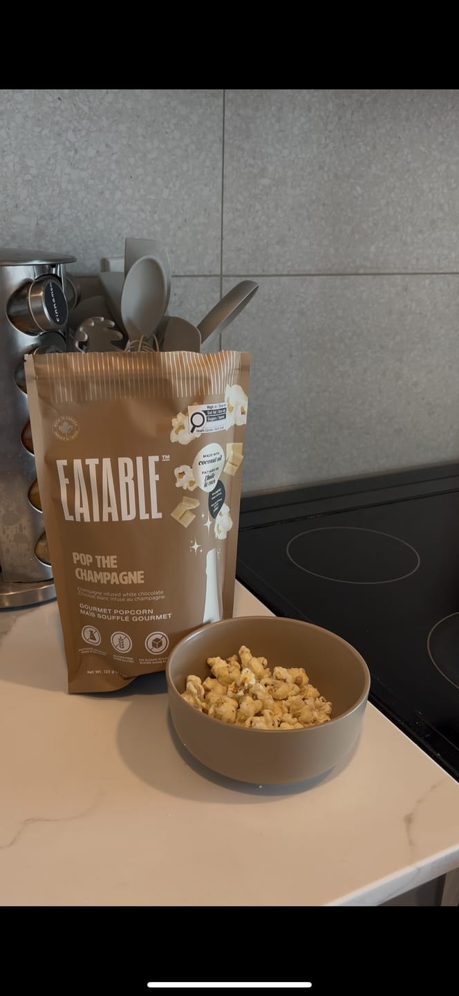 Customer photo review of Pop the Champagne (125g) - White Chocolate "Popping" Kettle Corn