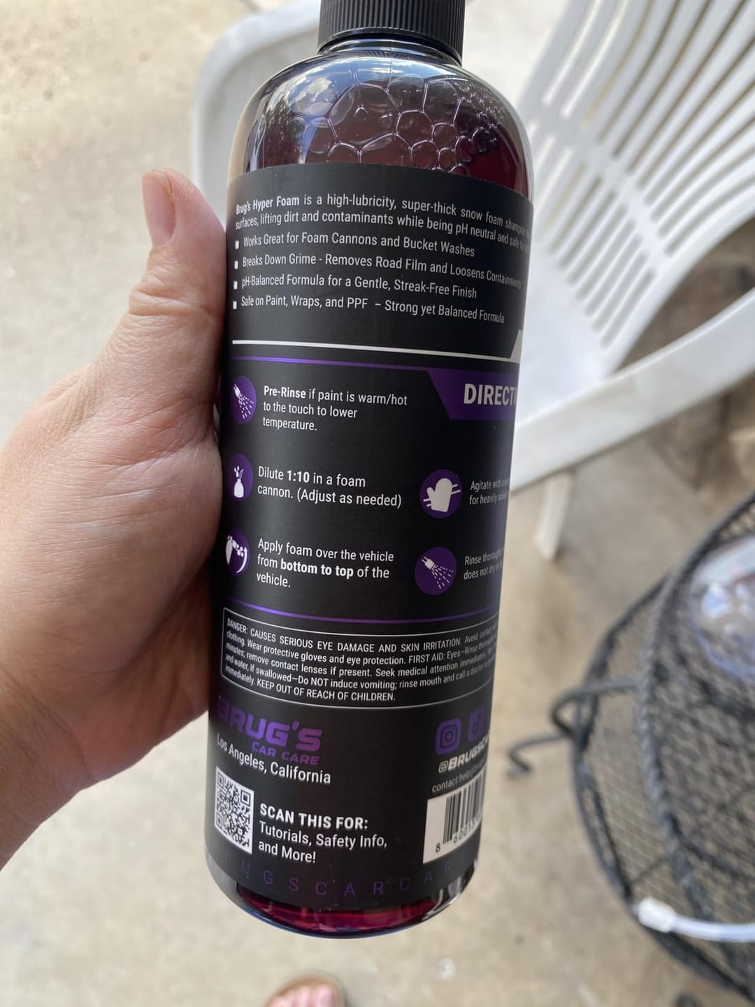 Customer photo review of Brug’s HyperFoam – Thickest Snow Foam Car Wash Soap | Berry Scented | Ultra High Foaming Shampoo for Car Wash