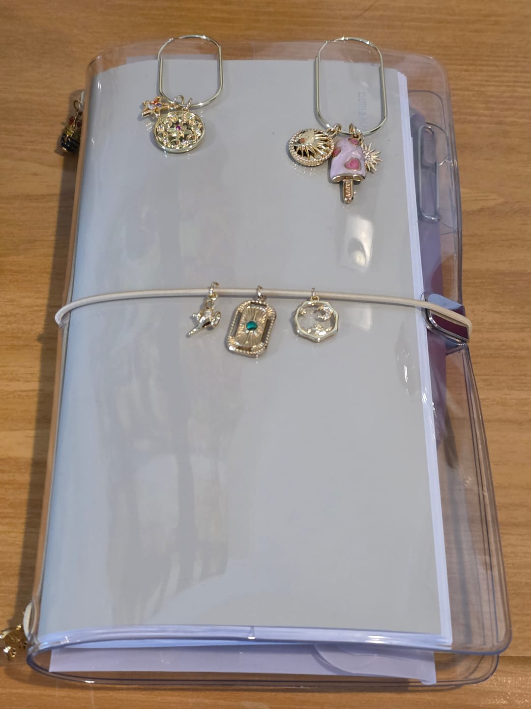 Customer photo review of Jumbo Gold Paperclip Bookmark – Charm Holder (Set of 2)