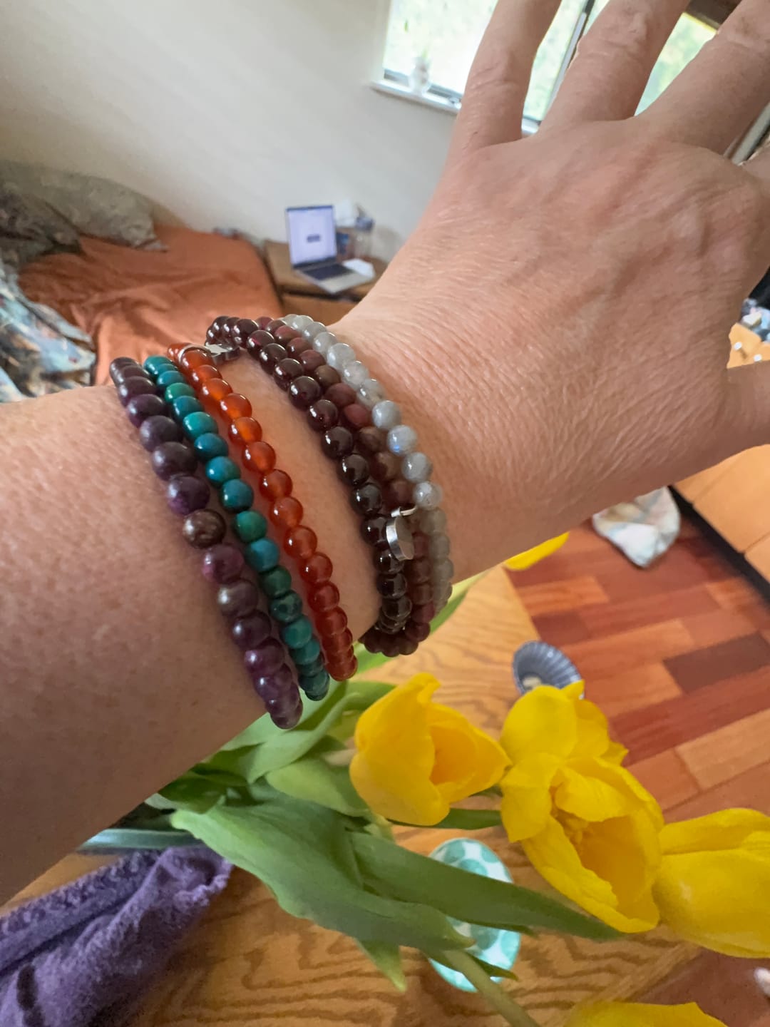 Customer photo review of Garnet Bracelet Mini