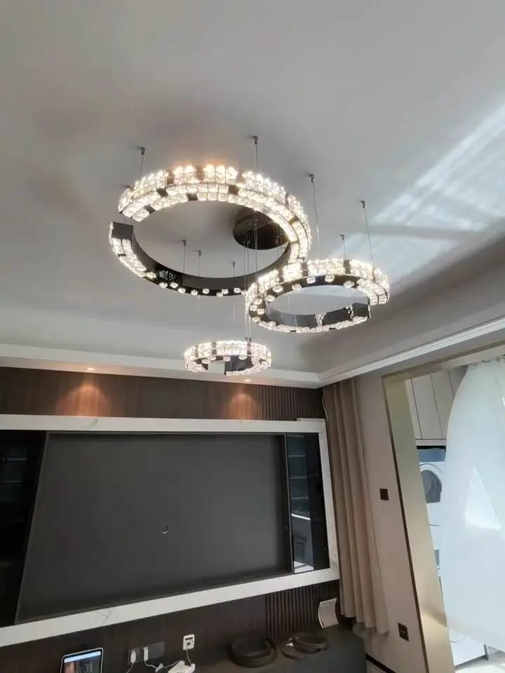 Customer photo review of Cosmo Luxury Circle Crystal Chandelier