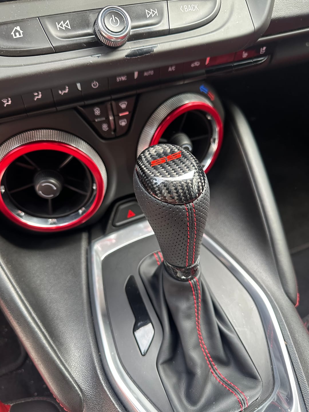 Customer photo review of Customizable Carbon Fiber Automatic Shift Knob for 2016-2024 Chevy Camaro