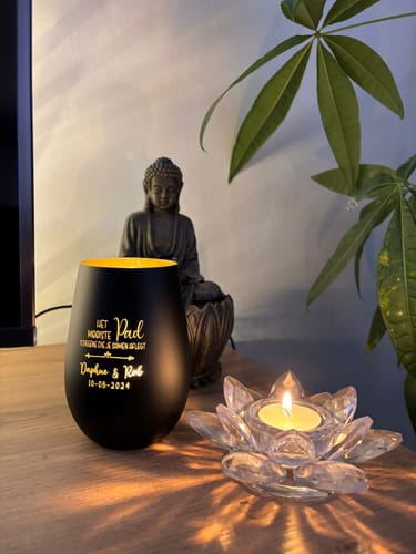 Customer photo review of Een gedeelde ervaring - Gepersonaliseerde windlicht voor stelletjes