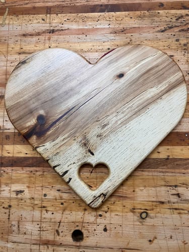 Customer photo review of 12.5x11.0" Heart Serving Board Acrylic Router Template