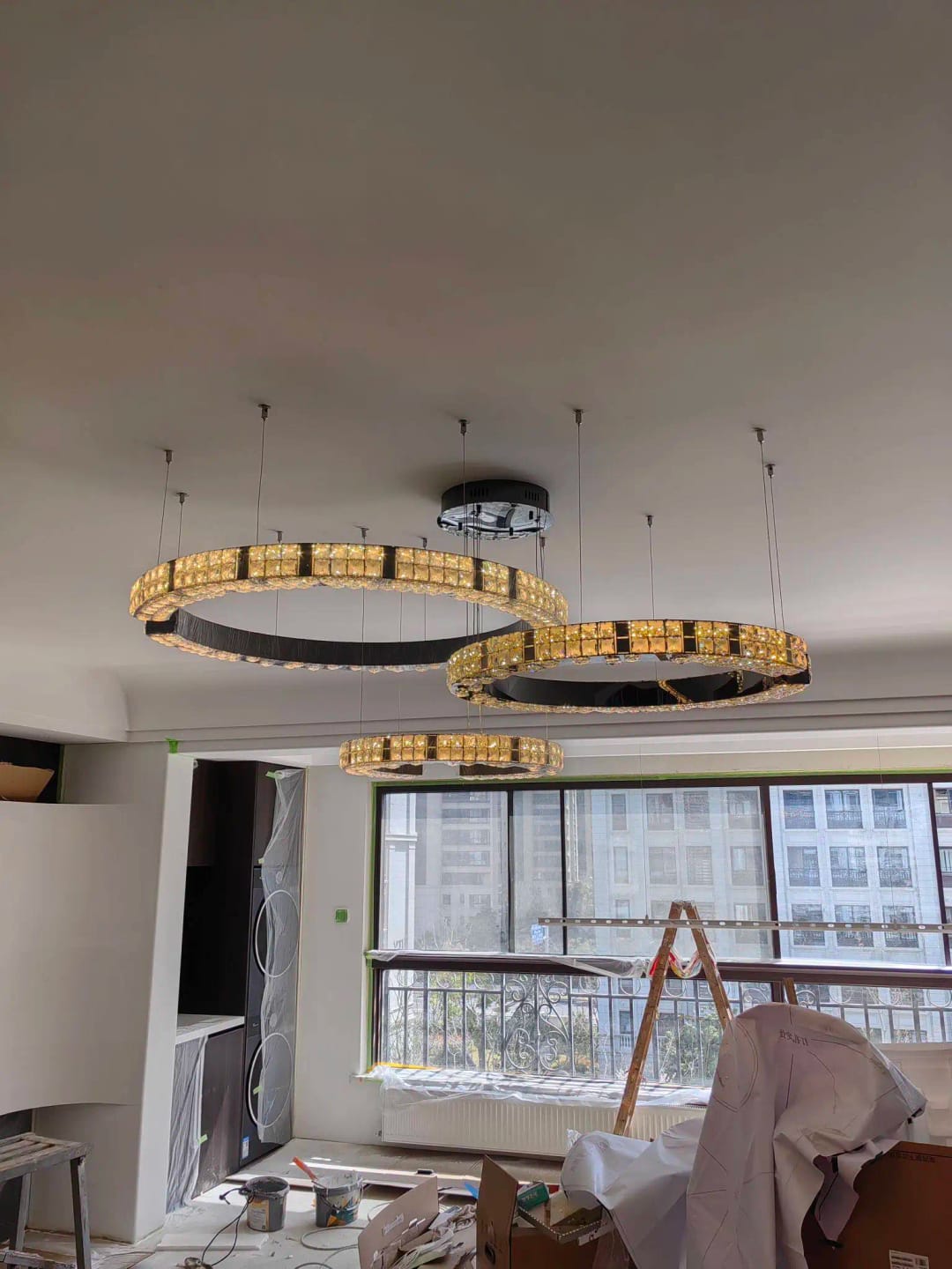Customer photo review of Cosmo Luxury Circle Crystal Chandelier