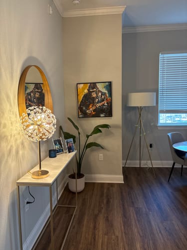 Customer photo review of Rhythm Beast - Gorilla Playing Guitar Painting for Modern Creative Interiors