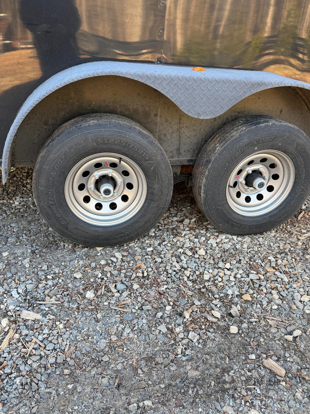 Customer photo review of 6000 lb Trailer Axle With Brakes | Round Drop