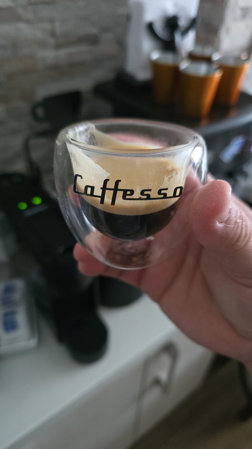 Customer photo review of Taza Doble Vidrio para Espresso