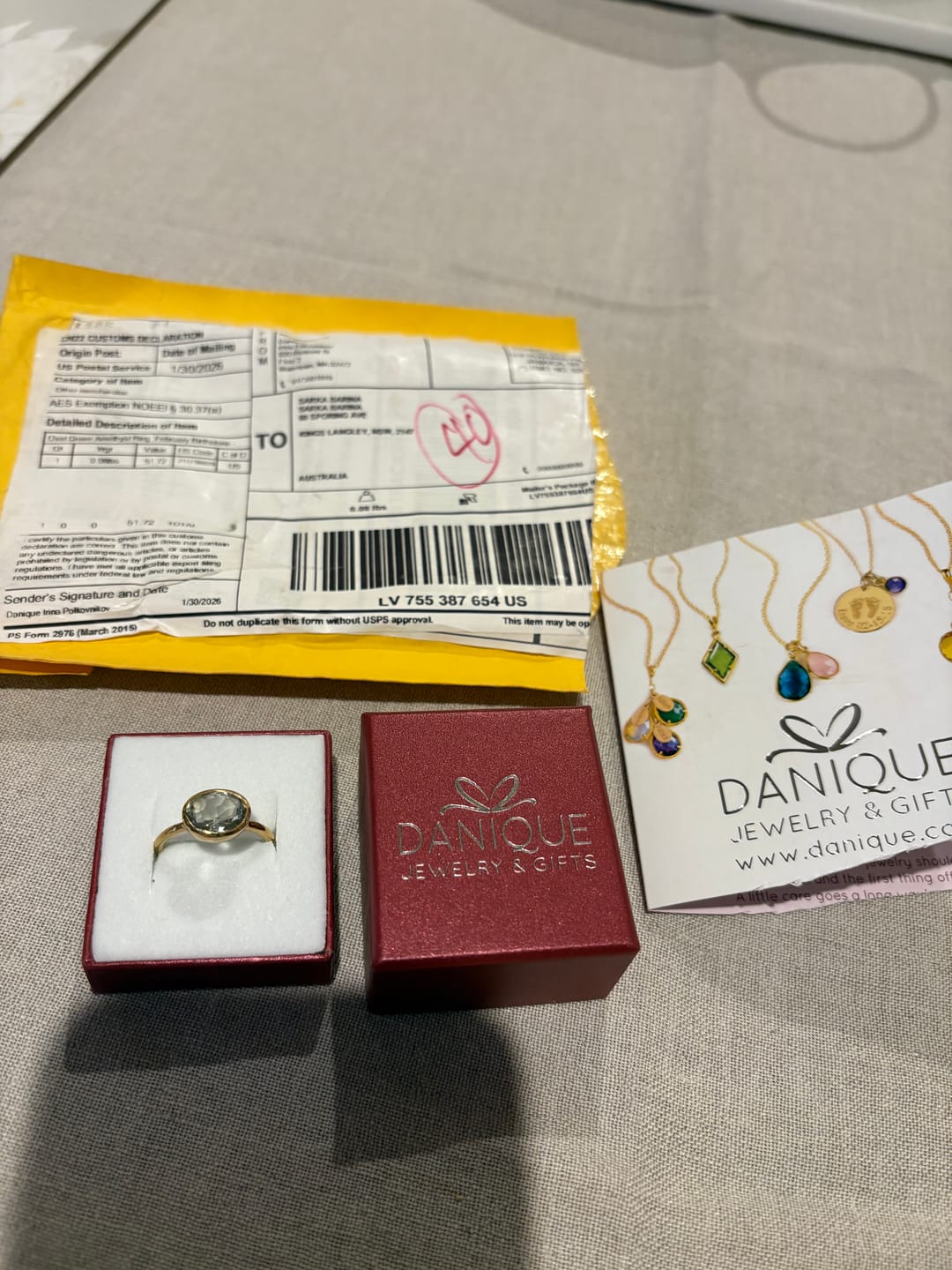 Customer photo review of Oval Green Amethyst Ring : February Birthstone