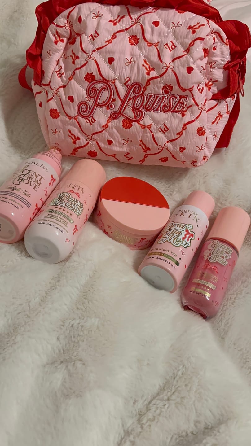 Recenzja zdjęć klientów zestawu i torby do pielęgnacji skóry P.Louise Valentines Bow