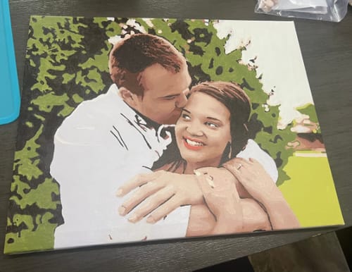 Customer photo review of Custom Portrait Paint By Numbers