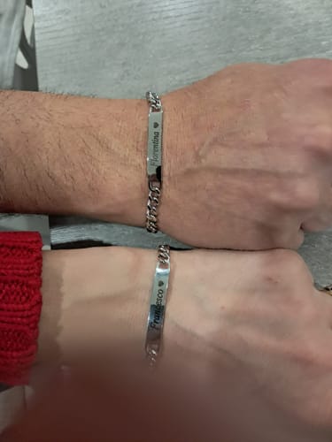 Customer photo review of Coppia di Bracciali Amore Eterno Personalizzati con incisione
