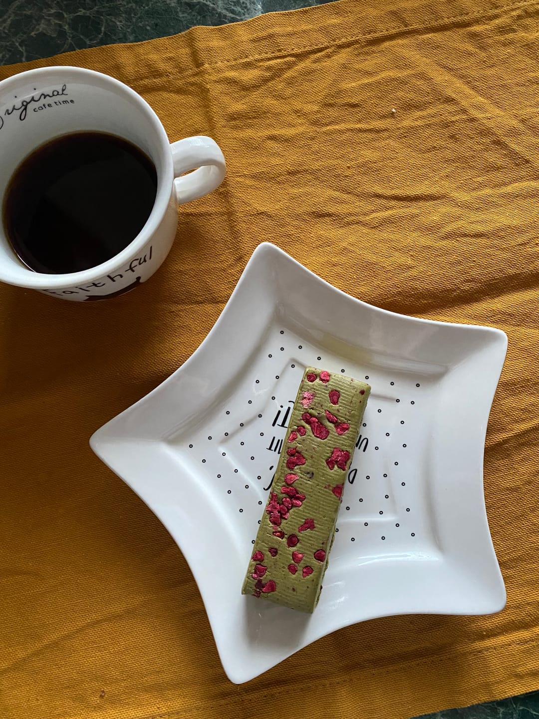 Customer photo review of Matcha + Raspberry
