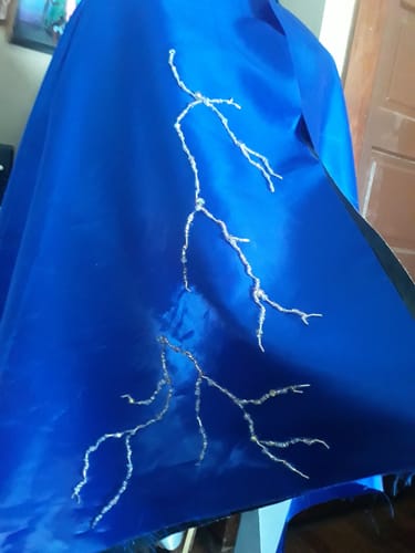 Customer photo review of Royal Blue Liquid Bridal Satin