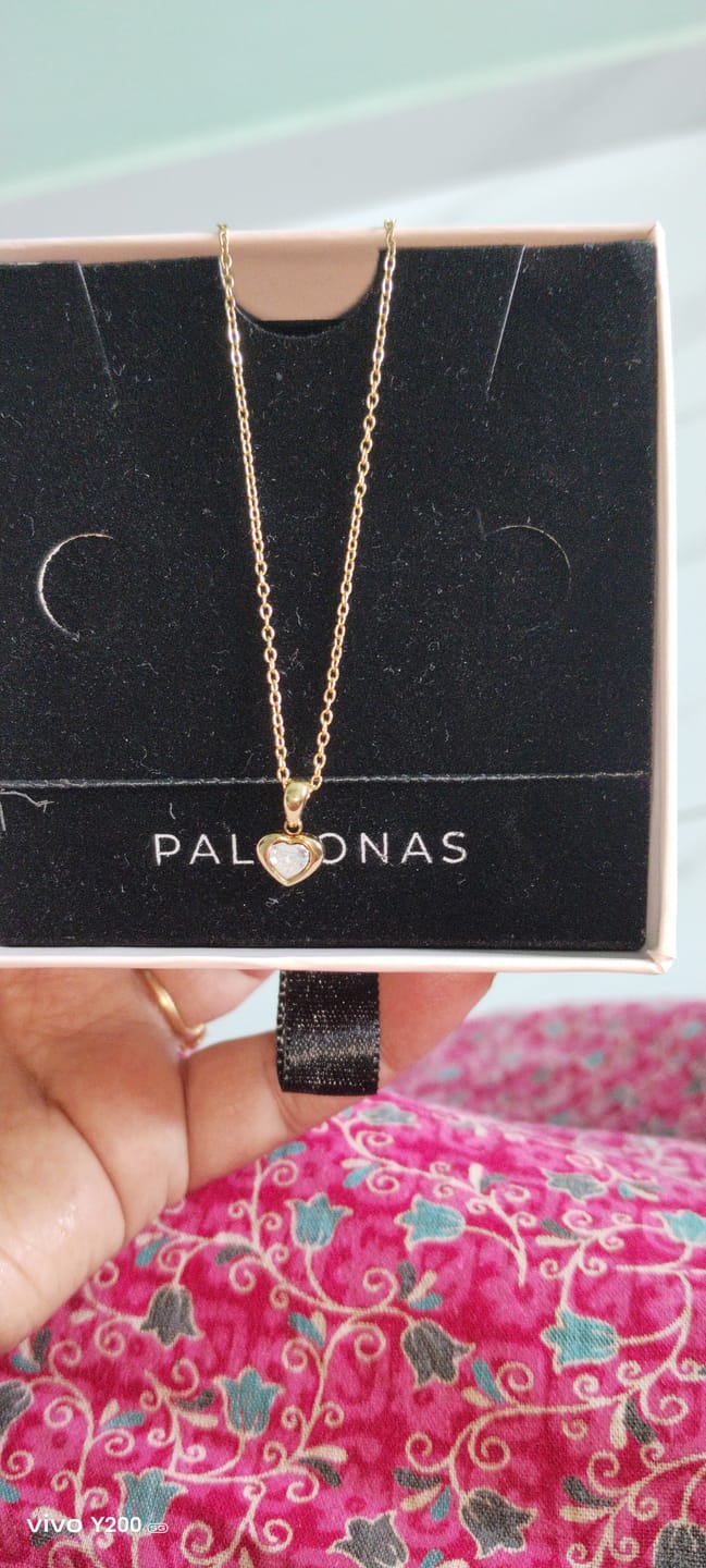 Customer photo review of Twin Glow Heart Necklace
