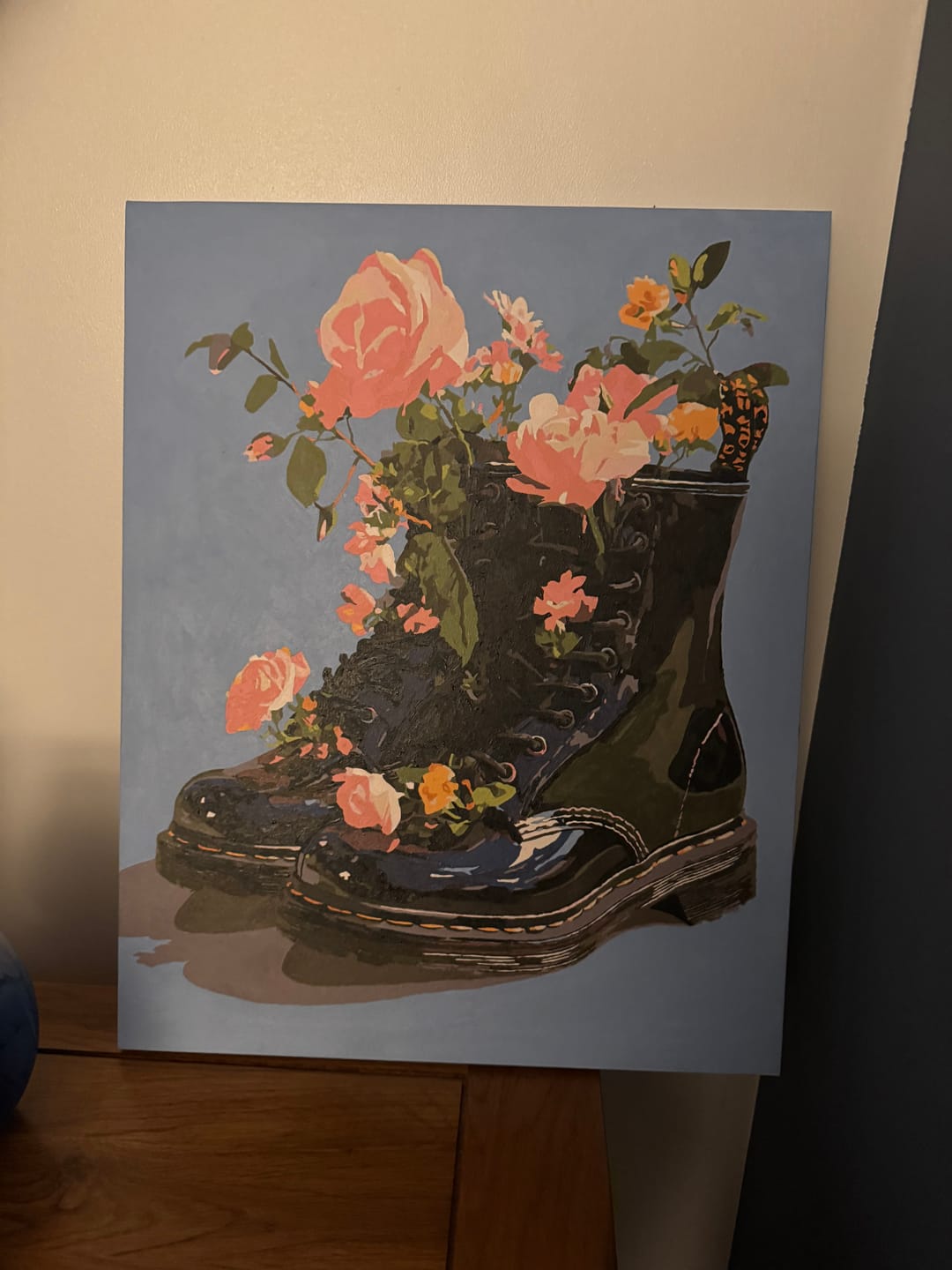 Customer photo review of Wildflowers in Boots | Paint by Number