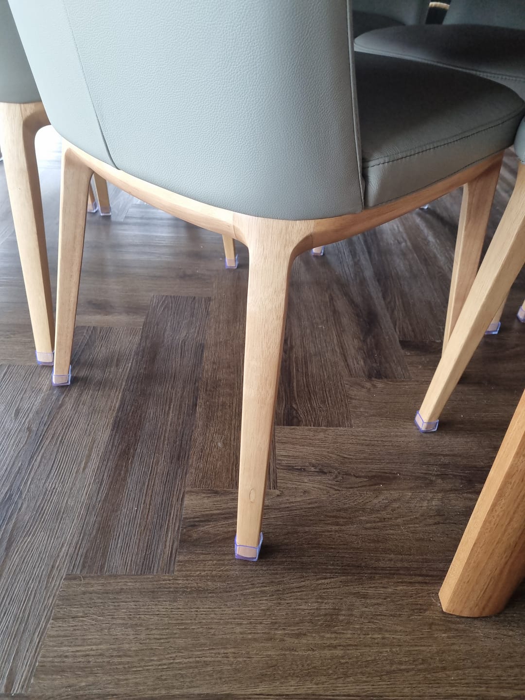 Customer photo review of Square Felt Silicone Chair Leg Protectors | Extra-Durable Chair Floor Protectors