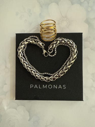 Customer photo review of Layered Silver Bracelet