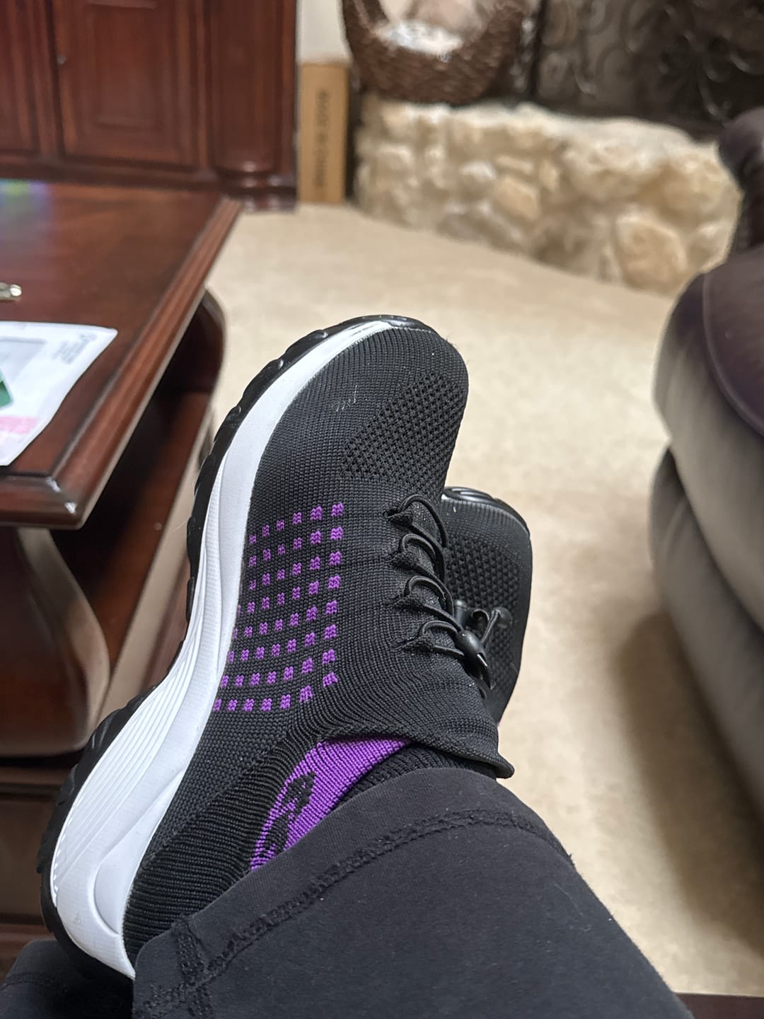 Customer photo review of Ortho Stretch Cushion Shoes Women - Black / Purple