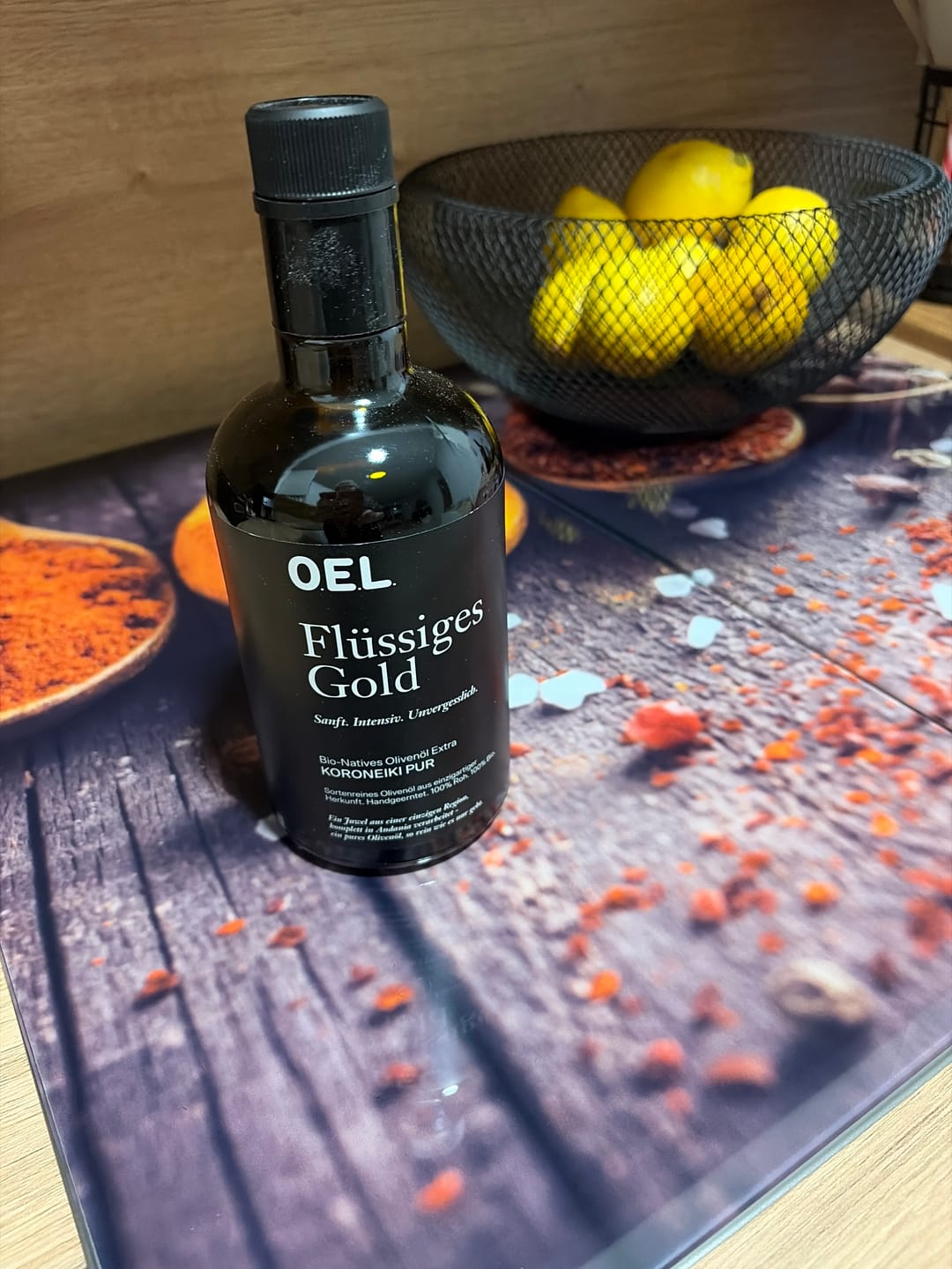 Customer photo review of Flüssiges Gold 0,5 l Glasflasche - Bio Natives Olivenöl Extra