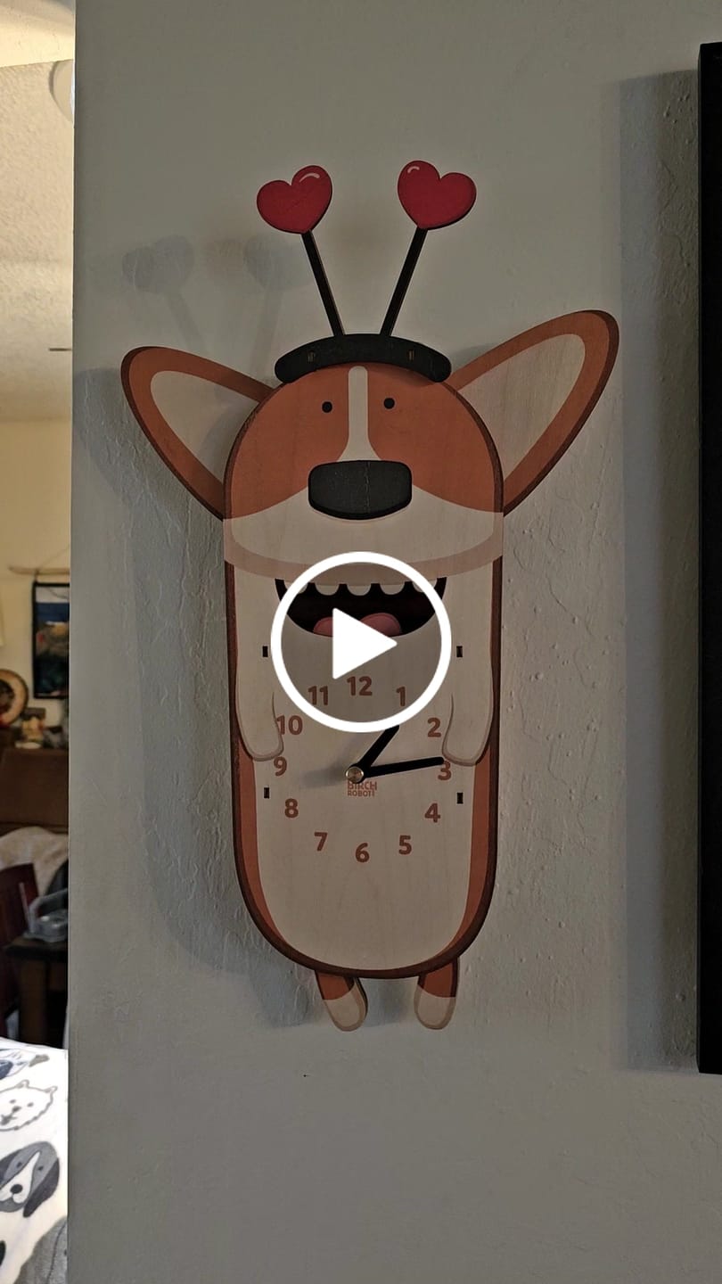 Customer video review of Butters the Corgi Pendulum Clock